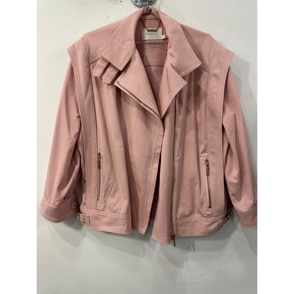 Zimmermann Cotton Blend Twill Wavelength Oversized Jacket Pink Women's Size 1 - Picture 3 of 6